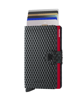 Mini Wallet Cubic, Black/Red - Caswell's Fine Menswear